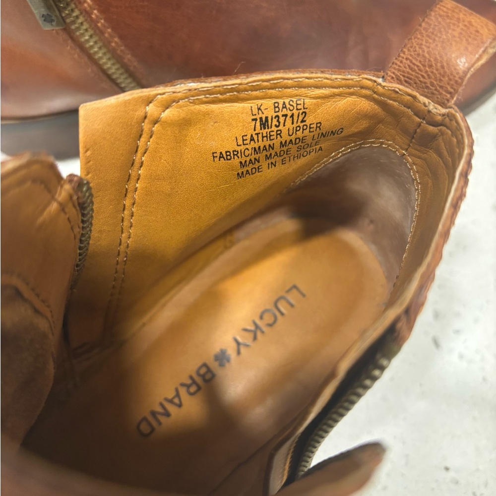 Lucky Brand Tan Leather Ankle Booties , Size 7M (EU 37.5) - Picture 11 of 11